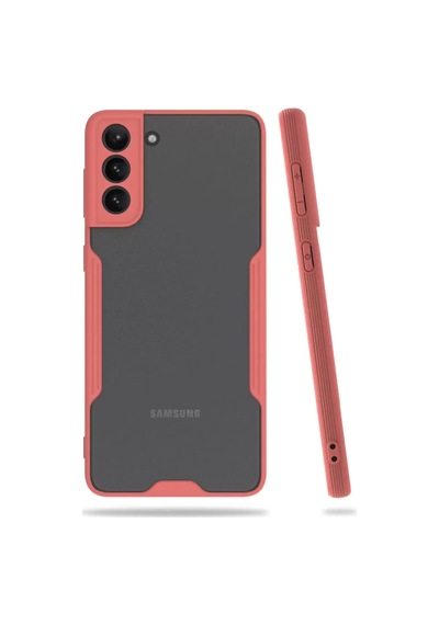 Samsung Uyumlu Galaxy S21 Plus Kılıf Platin Silikon - Pembe Diğer