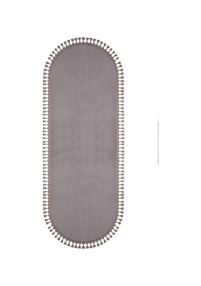 Vl Oval Comfort Ponpon Saçaklı Peluş Post Yolluk Kahverengi Oval Kahve P.saçak