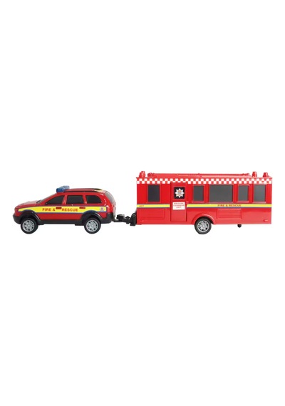 Kutulu Die Cast Metal Karavanlı İtfaiye Arabası