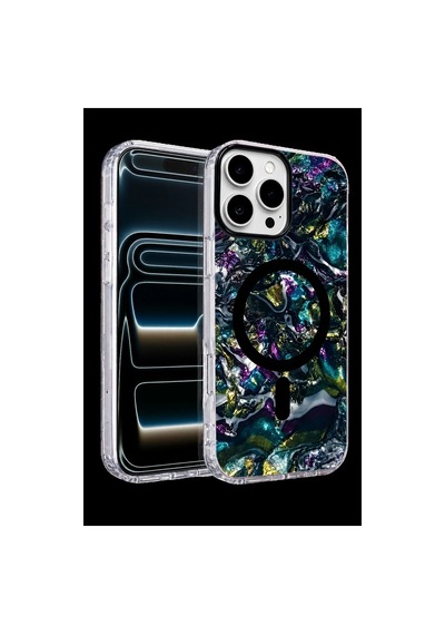 Onegif Apple İphone 16 Pro Max Mila Dalgalı Magsafe Kapak - Lacivert