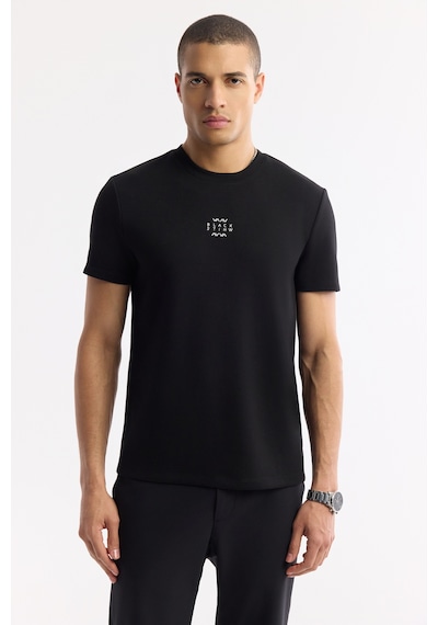 Avva Erkek Siyah Bisiklet Yaka Baskılı Bi-stretch İnterlok Regular Fit T-shirt A51y1162 Avva Erkek Siyah Bisiklet Yaka Baskılı Bi-stretch İnterlok Regular Fit T-shirt A51y1162