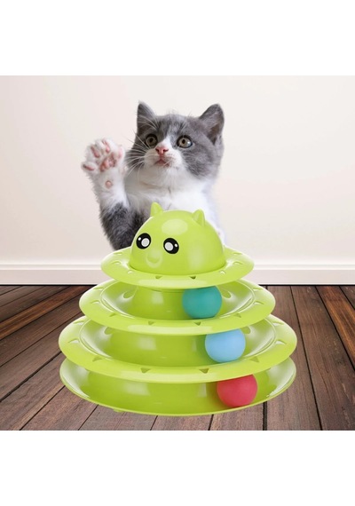 Ers Tower Of Tracks Eğlenceli Üç Katlı Kedi Oyuncağı Seti Kedi Oyunu