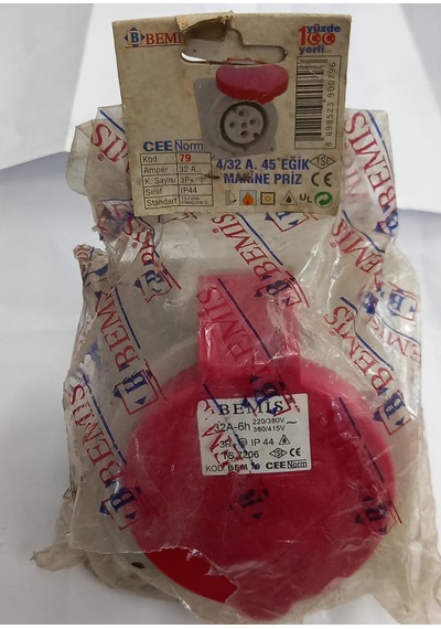 Bemis Bc1-3504-2420 Bem79 4x32a 45 Eğik Makine Prizi