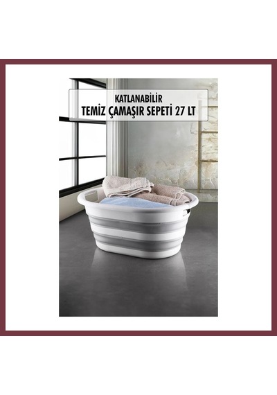 Storeşahin Katlanabilir Silikon Çamaşır Sepeti & Akordiyon Katlanır Sepet 27 Lt Shn0720 Çok Renkli