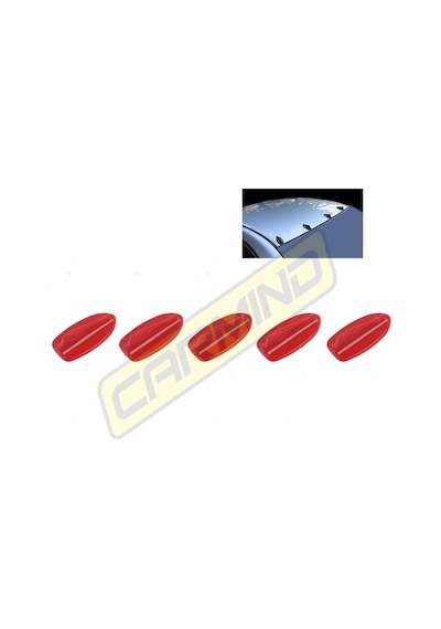 Otomarketin Mini 5 Li Balık Sırtı Anten Kırmızı