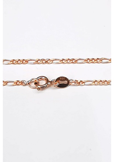 Omar Silver Unisex İnce Figaro 2,2 Mm 925 Ayar Rose Gümüş Kolye Zincir