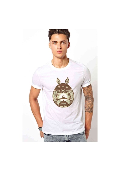 My Neighbor Komşum Totoro Baskılı Beyaz Erkek Tshirt (534760288)