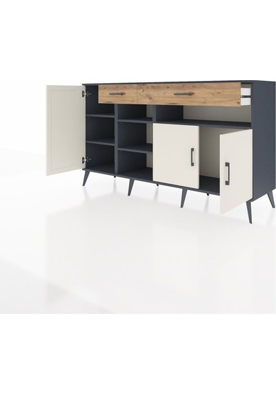 Hyperion Konsol 5 Raflı 2 Çekmeceli 3 Kapaklı 176x44x99 Antrasit- Antrasit-aytaşı/çam Hyperion Konsol 5 Raflı 2 Çekmeceli 3 Kapaklı 176x44x99 Antrasit- Antrasit-aytaşı/çam