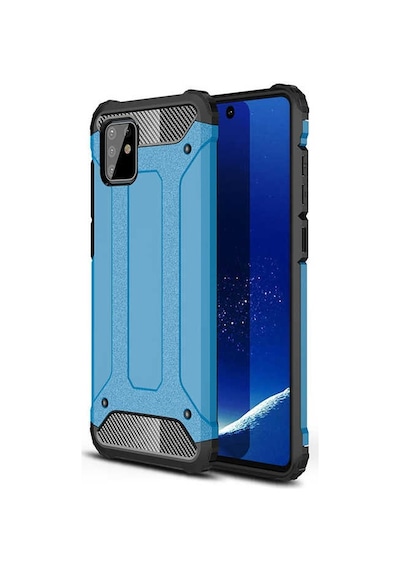 Kilifone - Samsung Uyumlu Galaxy A81 Note 10 Lite - Kılıf Çift Katman Zırh Tank Crash Military Kapak - Mavi