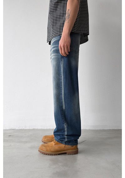 Flaw Lazer Soldurma Efektli Regular Jean-29582 Mavi