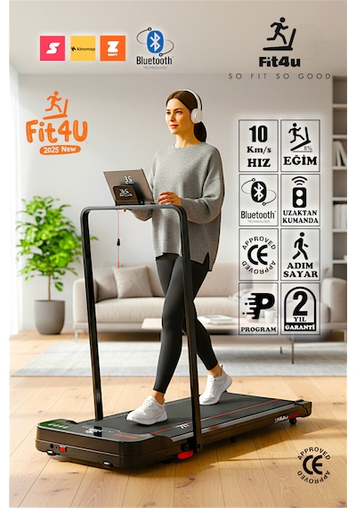 Adımsayar, Program, Bluetooth, Ce Belgeli, Eğim Ayarlı, Kumandalı, 10km Hız, Katlanabilir Koşu Bandı