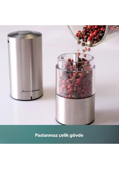 Jumbo X Grindgo 6003h Şarjlı Baharat Değirmen Seti Çok Renkli