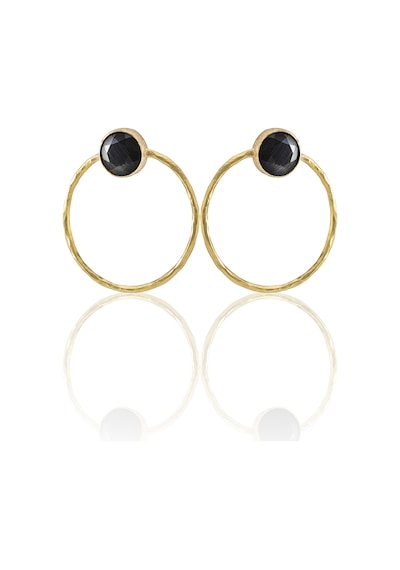 Kadir Jewellery 22 Ayar Altın Kaplama Kadın Halka Küpe -el İşçiliği Ve Hipoalerjenik Küpe Siyah 14592652