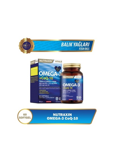Nutraxin Omega 3 + Coq-10 60 Yumuşak Kapsül