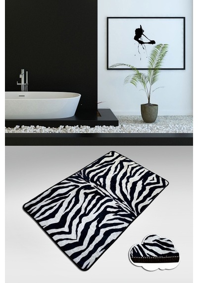 Strıped 80X100 Cm Banyo Halısı Paspas Yıkanabilir