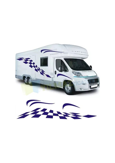 Karavan Çekme Dama Yan Şerit Oto Sticker Yapıştırma Sağ Sol Takım