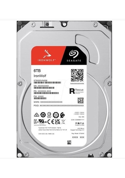 Seagate IRONWOLF ST6000VN006  3.5" 6 TB 5400 RPM SATA3  Hardisk