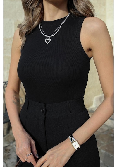 Refox Siyah Halter Yaka Fitilli Atlet