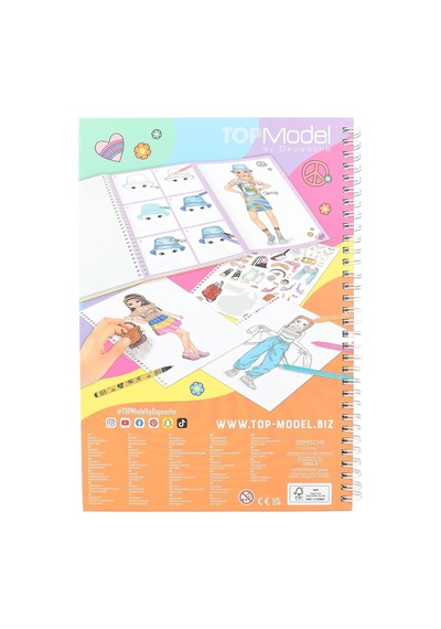 Depesche 12943 Topmodel Boyama Kitabı Seti, 76 Sayfa, Model Motifleri Tasarlamak İçin, Boyama Şablonu, Çıkartma Genel