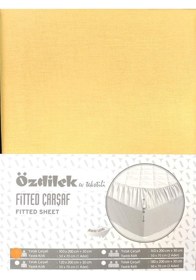 Özdilek 180X200 Fitted Kumaş Lastikli Yatak Çarşafı Yastık Kılıfl