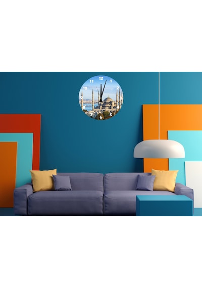 Ti-play Sultanahmet Cami 30x30cm Akrilik Dekoratif Modern Duvar Saati ÇOk Renkli