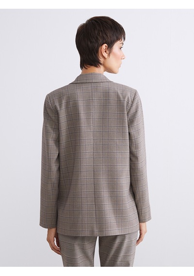 Lcw Vision Bej Ekose Kadın Blazer Ceket