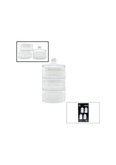 Home Collectıon Sdg1009c/g Chester Cam Kapaklı Şekerlik Ve Lokumluk 3katlı - 12'li Paket Diğer
