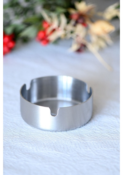 Mucit Home Ömür Boyu Paslanmaz Metal Küllük Premium A Kalite Çelik Küllük Yuvarlak Küllük