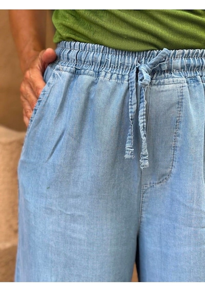 2418 Kadın İnce Yazlık Jeans Kot Denim Pantolon Mavi