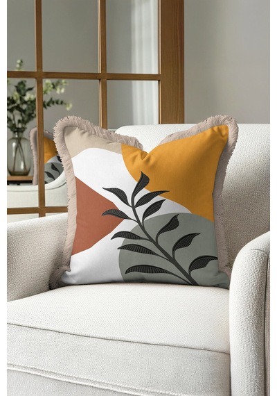 Modern Geometrik Saçaklı Yastık Kılıfı - Yaprak Motifli Retro Hardal Yeşil Püsküllü Kırlent Kılıfı Okyanus Deniz Mavisi Modern Geometrik Saçaklı Yastık Kılıfı - Yaprak Motifli Retro Hardal Yeşil Püsküllü Kırlent Kılıfı Okyanus Deniz Mavisi