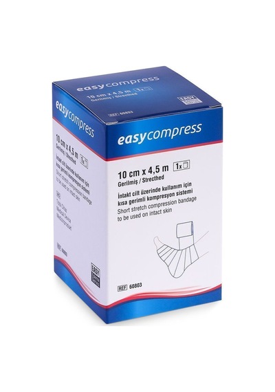 Compress Kısa Germe Bandajı, Lenfödem Bandajı, Kompresyon Bandajı 10cmx4,5cm