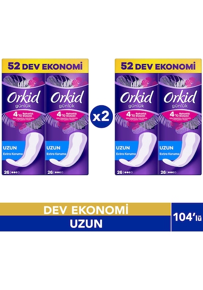 Orkid Günlük Ped Uzun Extra Koruma Dev Ekonomi 2 x 52'li