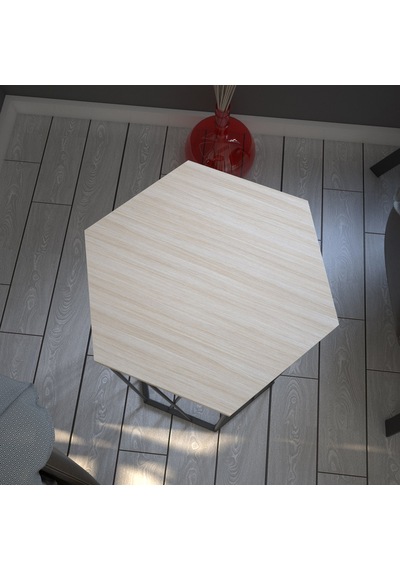 Cetrus Yan Sehpa Metal & Servis Sehpası Açık Meşe / Metal Ayak