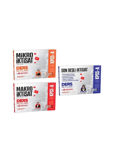 İndeks Akademi 2026 Kpss A Grubu Mikro + Makro + İktisat Son Beşli Video Ders Notları 3 Lü Set İndeks Akademi Yayıncılık
