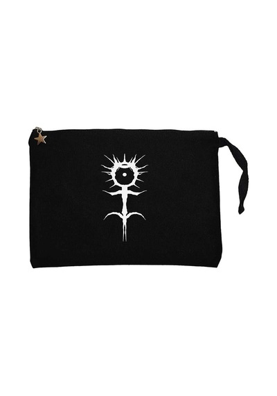 Ghostemane Logo Siyah Clutch Astarlı Cüzdan / El Çantası Siyah