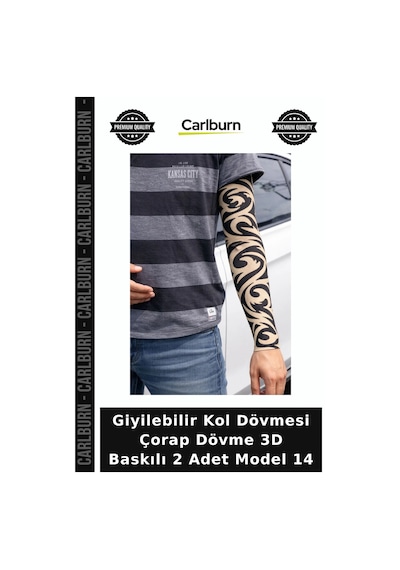 Giyilebilir Kol Dövmesi Çorap Dövme 3d Baskılı 2 Adet Model 14 Yaratıcı Detay Pratik Kullanım