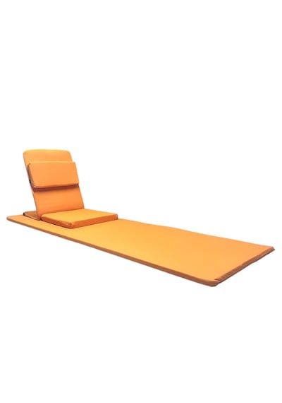 Backjack Meditasyon Sandalyesi Destekli Yer Minderi + 60x180 Kumaş Mat - Backjack 3xl Mat+backjack İkili Set Turuncu