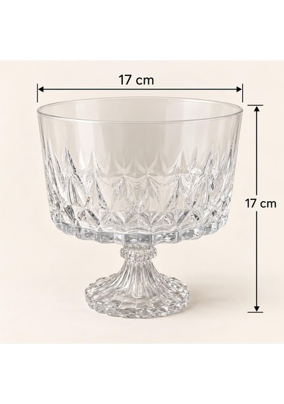 Deconox Kristal Desenli Ayaklı Şeffaf Cam Kase 17 X 17 Cm, Meyve, Kurabiye, Lokum, Çerez Ve Dekoratif Sunum Kasesi, Tekli Deconox Kristal Desenli Ayaklı Şeffaf Cam Kase 17 X 17 Cm, Meyve, Kurabiye, Lokum, Çerez Ve Dekoratif Sunum Kasesi, Tekli