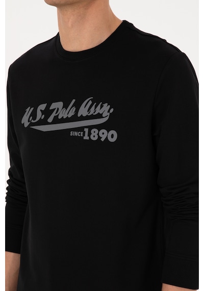U.S. Polo Assn. Erkek Bisiklet Yaka Regular Fit Siyah İnce Sweatshirt 50316315-VR046