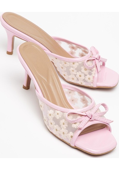 Suins Daisy Model Papatya Desenli Kadın Terlik Pembe