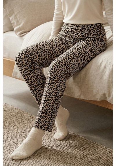 Aura Collections Kadın Viskon Rahat Kesim Pamuklu Pijama Altı Soft Örme Mevsimlik Ev Pantolonu Çok Renkli
