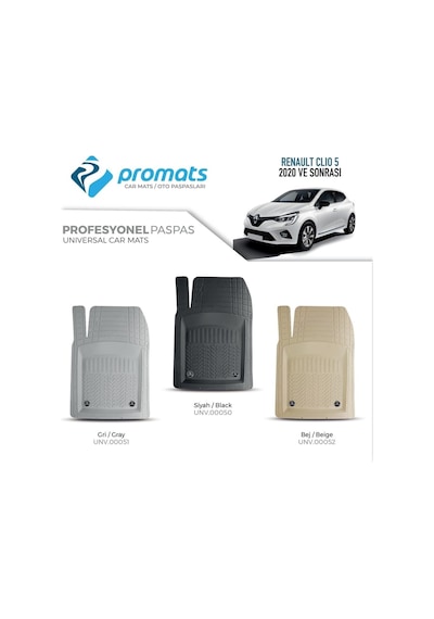 Renault Clio 5 2020 Sonrası Oto Paspas Profesyonel 4d Siyah