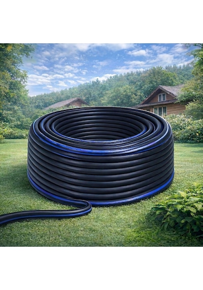 Tr 10 Metre Termo Kauçuklu Bahçe Hortumu Dayanıklı 3 Katlı Sağlam Su Sulama Yıkama Hortum 12.5 Mm 1/2