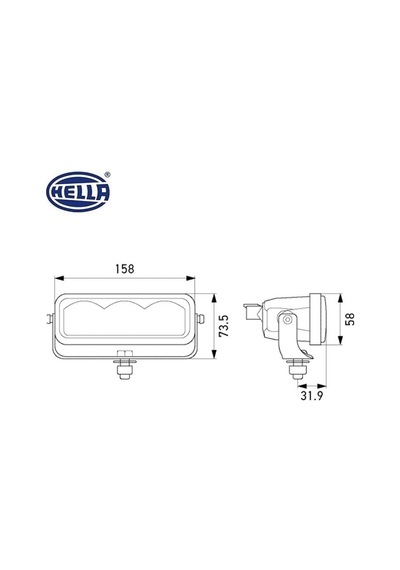 HELLA 10V-30V LED BAR OFF-ROAD (UZUN MESAFE) (3 LEDLİ) (158 X 73.