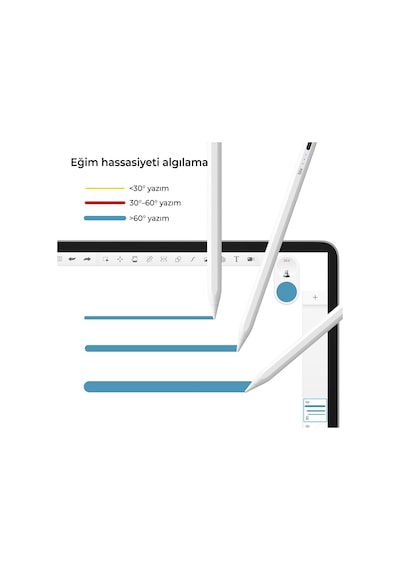Bix Sp03 Stylus Pen Manyetik Eğim Sensörlü Avuç İçi Engelleme Özellikli İpad Uyumlu Çizim Ve Tasarım İçin Tablet Kalemi Beyaz