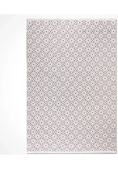 Bespoky Havai Geometrik Modern Salon Halısı Makine Dokuma Gri - Ekru - Hp03k