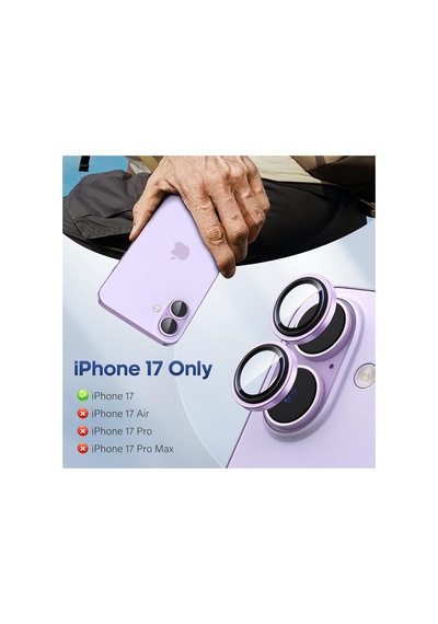İphone 17 Uyumlu Safir Lens Çizilmez Dayanıklı Kamera Koruyucu Mavi