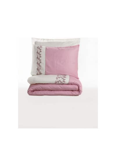Cotton Box Nakışlı Saten Çift Kişilik Nevresim Takımı Niobe Pembe