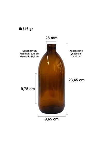 Amber Ecza Şişesi, 1000 Ml, Kahverengi Cam, Plastik Contalı Kilit Kapak, Hava Ve Sıvı Sızdırmaz, 28mm Ağız Çaplı, Parfüm Demlemek İçin Uygun, 6 Adet 1000, Siyah Kapak