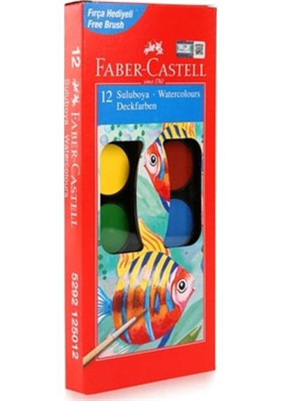 Faber-castell Suluboya 12 Renk Küçük Boy Kırmızı
